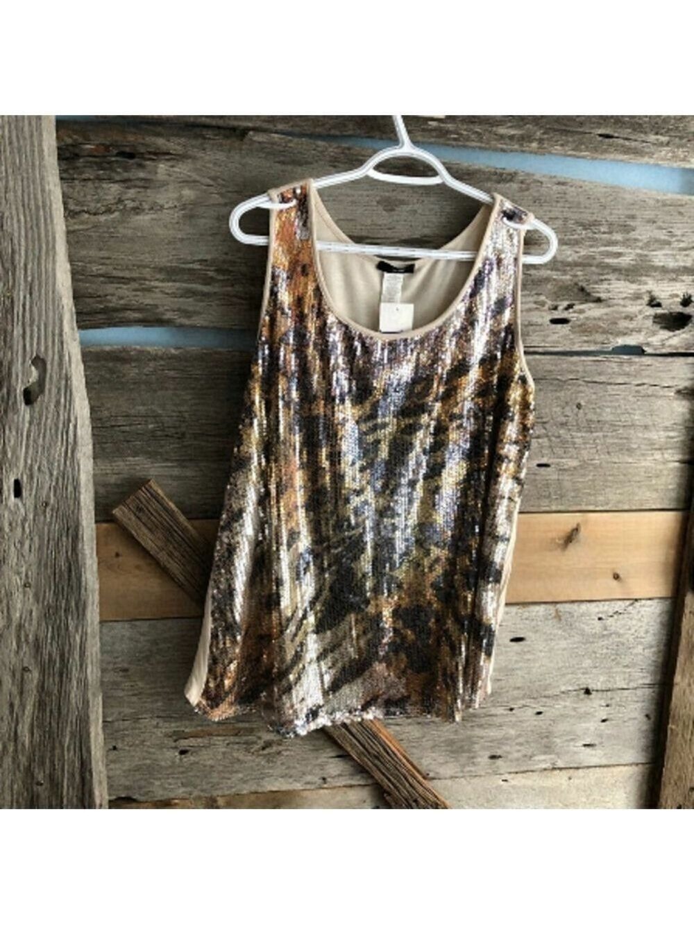 𝅺S. Point plus size 3X NWT Leopard print sequin front tank top